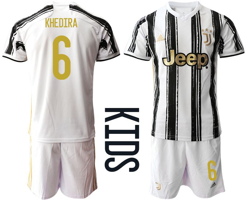 Youth 2020-2021 club Juventus home #6 white Soccer Jerseys